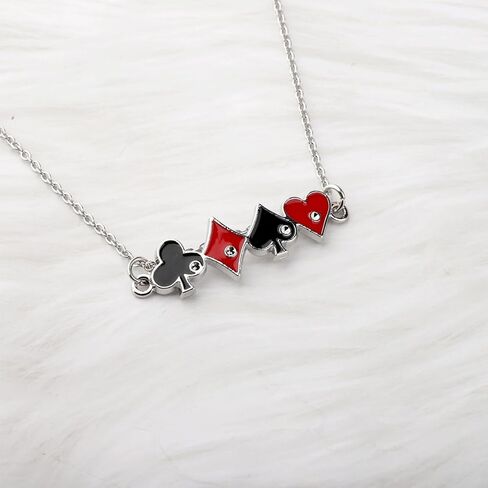BEKECH Casino Gambling Theme Necklace Playing Card Game Poker Night Jewelry Poker Players Gambling Gift in Saudi Arabia