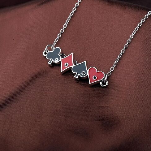 BEKECH Casino Gambling Theme Necklace Playing Card Game Poker Night Jewelry Poker Players Gambling Gift in Saudi Arabia