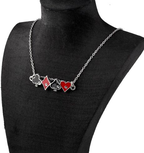 BEKECH Casino Gambling Theme Necklace Playing Card Game Poker Night Jewelry Poker Players Gambling Gift in Saudi Arabia
