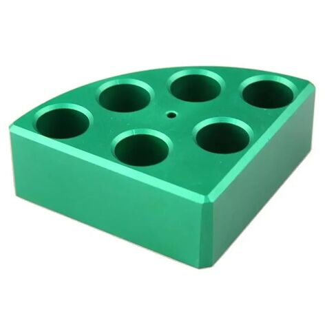 SCILOGEX Quarter Reaction Block Aluminum Green - 6 Hole Lab Block for 8mL Vessels, 17.75mm Diameter x 26mm Depth - Durable Laboratory Accessory (2 Pack) in Kuwait