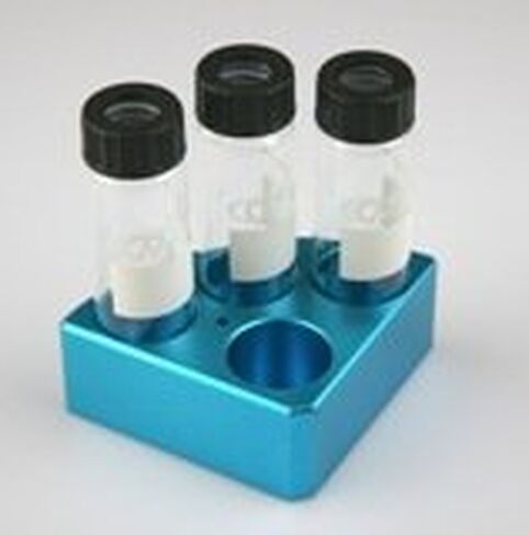 SCILOGEX Quarter Reaction Block Aluminum Blue - 4 Hole Lab Block for 30mL Vessels, 28mm Diameter x 30mm Depth - Durable Laboratory Accessory (2 Pack) in Kuwait