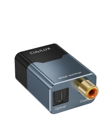 Cubilux USB to Toslink & Coaxial SPDIF Adapter, Supports Stereo & 5.1 Surround Sound, 192kHz/24bit Digital Audio Output, USB Optical/Coax Transmitter for Laptop, PC, AV Receiver, Home Theater in Saudi Arabia
