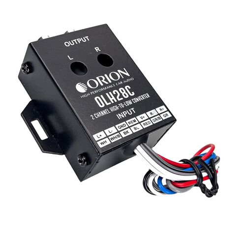 Orion OLH28C 2-Channel High-to-Low Converter – Speaker Wire to RCA Line Output, Signal Adapter, Remote Turn ON Wire, Compact and Easy to Install in Saudi Arabia