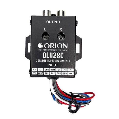 Orion OLH28C 2-Channel High-to-Low Converter – Speaker Wire to RCA Line Output, Signal Adapter, Remote Turn ON Wire, Compact and Easy to Install in Saudi Arabia