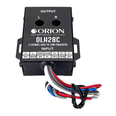 Orion OLH28C 2-Channel High-to-Low Converter – Speaker Wire to RCA Line Output, Signal Adapter, Remote Turn ON Wire, Compact and Easy to Install in Saudi Arabia
