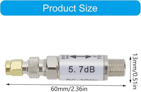 Impedance Converter 0 to 3GHz 0-3GHz Female to F Male Connector 50-75ohm Impedance Converter Radio Accessory Impedance Converter in Saudi Arabia