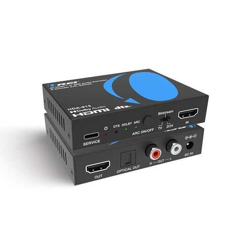OREI 4K@60Hz HDMI Audio Extractor & Decoder with ARC, HDCP 2.2, HDR (Dolby Vision/ HDR10+/ HLG), 18Gbps, Optical SPDIF & Analog L/R Audio Out, Downmix, CEC Pass-Through (HDA-915) in Saudi Arabia