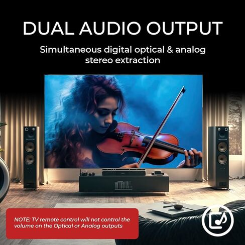 OREI 4K@60Hz HDMI Audio Extractor & Decoder with ARC, HDCP 2.2, HDR (Dolby Vision/ HDR10+/ HLG), 18Gbps, Optical SPDIF & Analog L/R Audio Out, Downmix, CEC Pass-Through (HDA-915) in Saudi Arabia