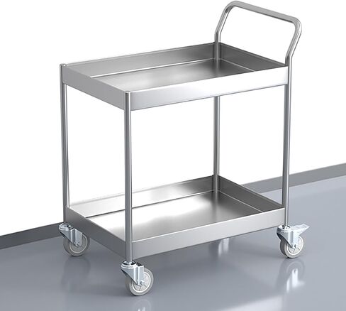 Stainless Steel Medical Cart,With Wheels Medical Dental Lab Cart,Utility Service Cart,W/ 360° Swivel Wheels Lockable For Restaurant, Kitchen, Warehouse, Garage, Hotel, Ho(One Color-60*40*85Cm) in Saudi Arabia