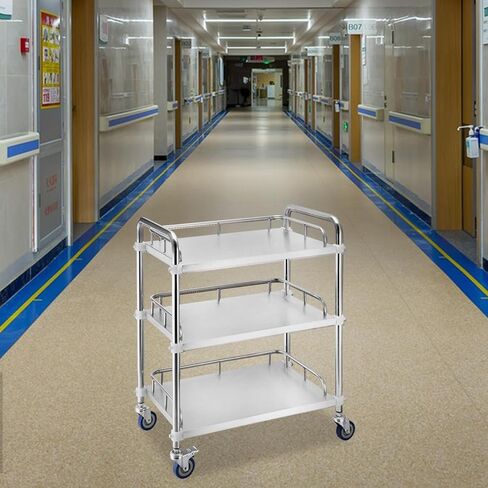 3 الطبقة الفولاذ المقاوم للصدأ مختبر تخدم عربة 45x35x86 سنتيمتر متعددة الوظائف عربة المطبخ المتداول تخزين الرف ل in Kuwait