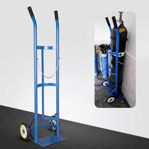 Stainless Steel Gas Cylinder Rack - Durable Oxygen Tank Cart with Wheels, Lightweight Rolling Cylinder Holder for Laboratory Use, Long-Lasting Cylinder Dolly in Saudi Arabia