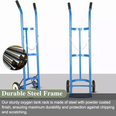 Stainless Steel Gas Cylinder Rack - Durable Oxygen Tank Cart with Wheels, Lightweight Rolling Cylinder Holder for Laboratory Use, Long-Lasting Cylinder Dolly in Saudi Arabia