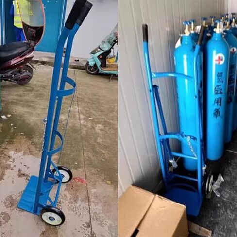 Stainless Steel Gas Cylinder Rack - Durable Oxygen Tank Cart with Wheels, Lightweight Rolling Cylinder Holder for Laboratory Use, Long-Lasting Cylinder Dolly in Saudi Arabia