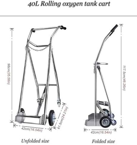 40L Gas Cylinder Trolley,Propane Cylinder Cart with 4 Wheels,Gas Cylinder Hand Truck with Safety Chain for Factory Laboratory in Saudi Arabia