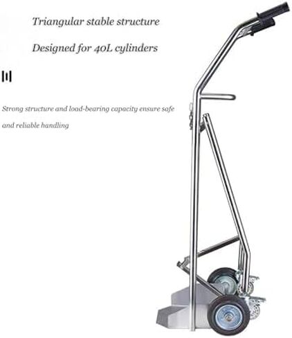 40L Gas Cylinder Trolley,Propane Cylinder Cart with 4 Wheels,Gas Cylinder Hand Truck with Safety Chain for Factory Laboratory in Saudi Arabia