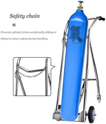 40L Gas Cylinder Trolley,Propane Cylinder Cart with 4 Wheels,Gas Cylinder Hand Truck with Safety Chain for Factory Laboratory in Saudi Arabia