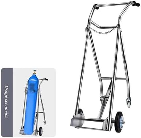 40L Gas Cylinder Trolley,Propane Cylinder Cart with 4 Wheels,Gas Cylinder Hand Truck with Safety Chain for Factory Laboratory in Saudi Arabia