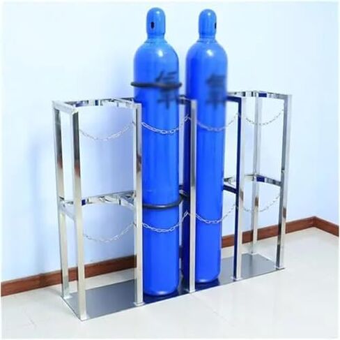 304 Stainless Steel Cylinder Cart, 8-10L Gas Tank Rack for Home, Workshop & Corporate Use – Durable Storage Solution for Gas Cylinders and Equipment in Saudi Arabia