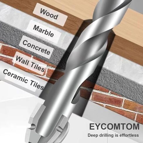 Multi-Function 4-Blade Serrated Eccentric Drill, 4-Blade Serrated Drill Set with high Hardness, Suitable for Concrete, Ceramic Tile and Wood in Saudi Arabia