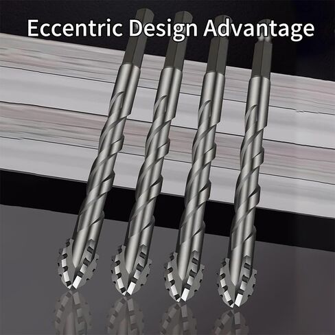 Multi-Function 4-Blade Serrated Eccentric Drill, 4-Blade Serrated Drill Set with high Hardness, Suitable for Concrete, Ceramic Tile and Wood in Saudi Arabia