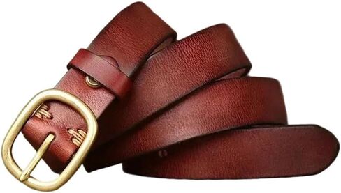 Women's Leather Belt - 2.8 cm Solid Cowhide with Brass Buckle for Western Wear in Saudi Arabia