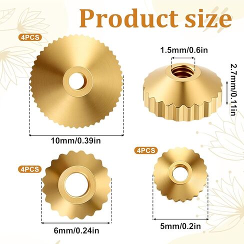 12 Pcs Brass Clock Hand Nut Assortment, 5/6/10 mm OD Grandfather Clock Parts for Wall Mantel Clocks Hand Part Replacement in Saudi Arabia