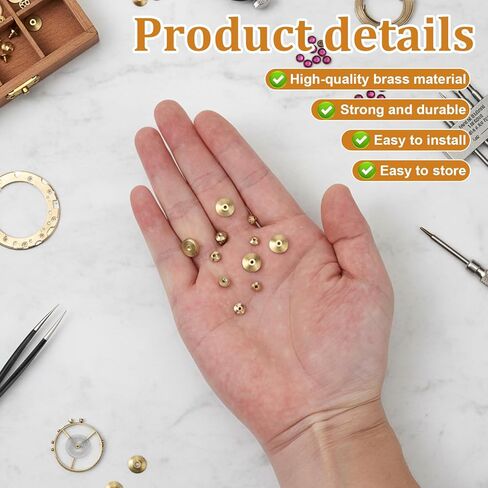 12 Pcs Brass Clock Hand Nut Assortment, 5/6/10 mm OD Grandfather Clock Parts for Wall Mantel Clocks Hand Part Replacement in Saudi Arabia