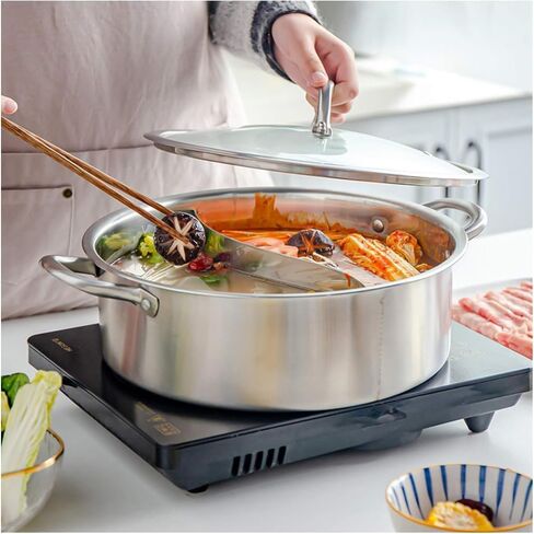 Pots Set Hot Pot Dining Cookware Cooker Stainless Steel Cooking Hot Pot with Tempered Glass Cover for Induction Cooktop Gas Stove in Saudi Arabia