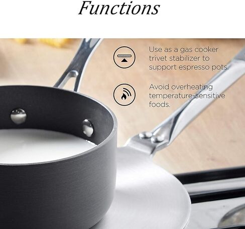 9.4in Heat Diffuser Plate, Stainless Steel Cooking Induction Adapter Plate, Heat Diffuser Cooking Induction Adapter with Handle for Home Kitchen in Saudi Arabia