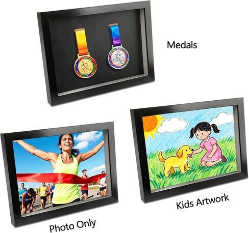 Klmnop Medal Display Shadow Box, Photo and Single Medal Display Frame Case, Wood Sport Medal Display Frame Perfect for Marathon Runner, All Sports Winners(12.8×9×1.4 Inch) in Saudi Arabia