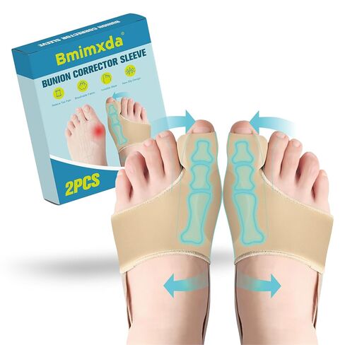 2 Pcs Bunion Corrector For Women & Men - Flexible Breathable Fabric Orthopedic Big Toe Straightener With Bunion Sleeve, Metatarsal Pad & Anti-Slip Straps, For Day And Night Support (COLOR 5, Medium) in Saudi Arabia