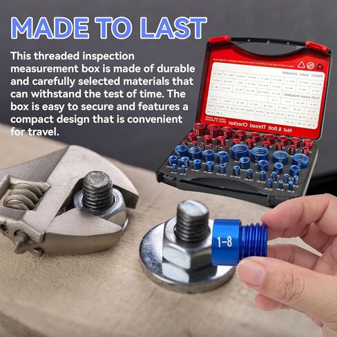 52PCS Nut and Bolt Thread Checker, Thread Checker Standard and Metric, 28 Inch & 24 Metric Thread Gauge in Saudi Arabia