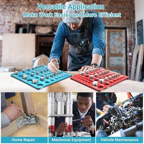 مدقق خيط الصواميل والمسامير من وايونا 66 - 27 مقياس خيط مسمار قياسي و25 متري و14 مقياس لقمة الثقب، أداة تحديد حجم الصواميل والمسمار، مقياس معرف المسمار والصمولة القابل للتركيب على الحائط بمقاييس مزدوجة in Kuwait