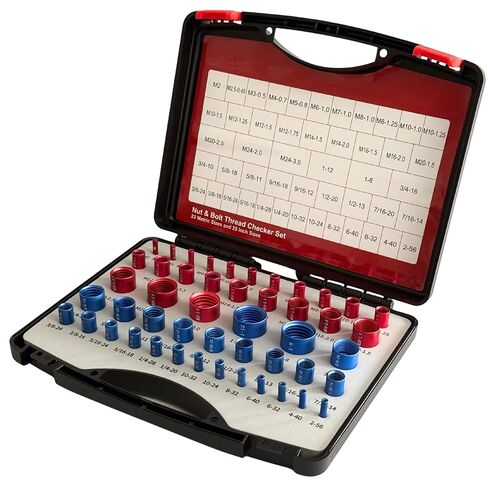 55 قطعة من فحص خيط الصواميل والمسمار، 30 SAE و25 صندوقًا متريًا لقياس الخيوط مع مقاسات M11، ومكتشف حجم المسمار، وحجم المسمار الألومنيوم ومجموعة معرف مقياس المسمار in Kuwait