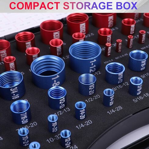 Thread Checker, 50 Pcs Nut and Bolt Thread Checker - 27 Standard & 23 Metric Box Set Thread Gauge for Size Checker of Bolts or Nuts in Narrow Areas in Saudi Arabia