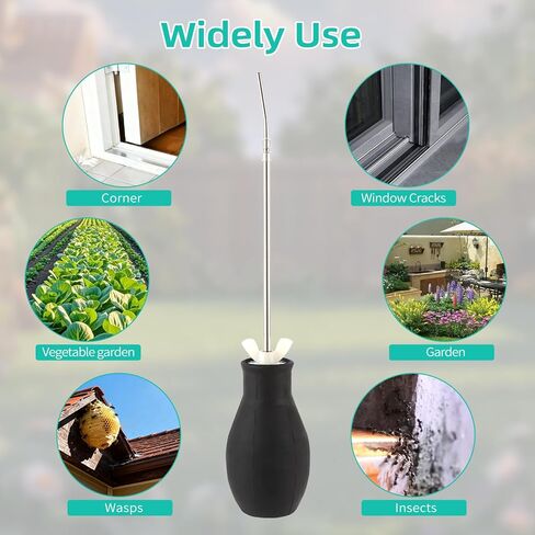 Diatomaceous Earth Powder Duster with Extendable Metal Tube (5" to 22") & Threaded Seal - Leak-Proof Bulb Sprayer for Garden, Home, Pet Area Insect Control - Includes Funnel & Scoop in Saudi Arabia