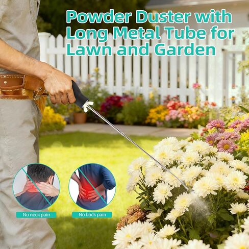 Diatomaceous Earth Powder Duster with Extendable Metal Tube (5" to 22") & Threaded Seal - Leak-Proof Bulb Sprayer for Garden, Home, Pet Area Insect Control - Includes Funnel & Scoop in Saudi Arabia