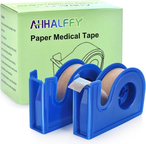 Medical Tape with Dispenser Paper Tape Medical 0.5 inch x 10yd Sensitive Skin Micropore Tape Breathable for Wound Care Nose Tape for Rhinoplasty Shaping(2 Rolls Nose Tape + 2 Dispensers Included) in Kuwait