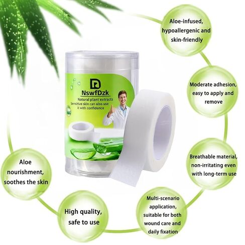 Medical Aloe Low-Allergy Tape, for Surgery, First aid, face, Skin, etc. Multi-Functional Medical Tape (0.49in x 6Rolls) in Saudi Arabia