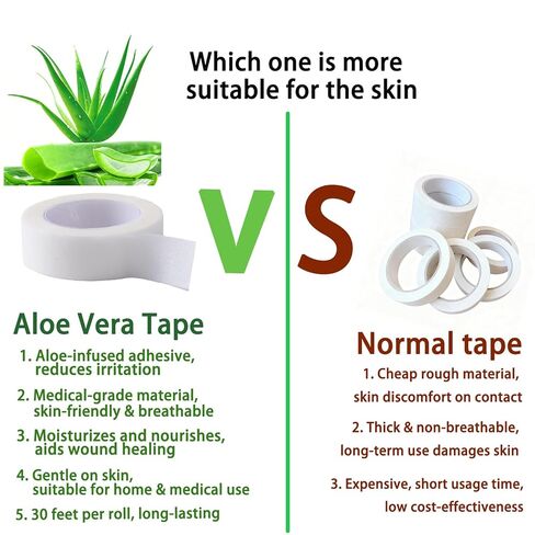 Medical Aloe Low-Allergy Tape, for Surgery, First aid, face, Skin, etc. Multi-Functional Medical Tape (0.49in x 6Rolls) in Saudi Arabia