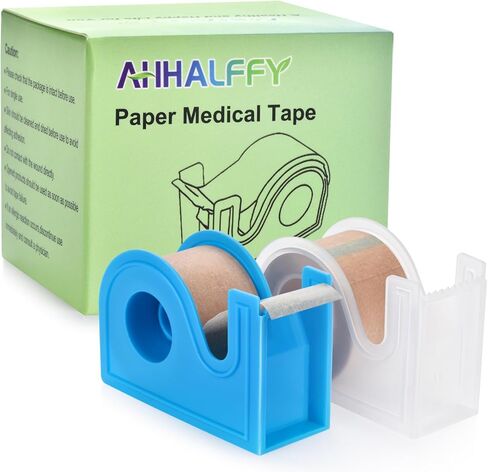 Medical Tape with Dispenser Paper Tape Medical 1 inch x 10yd Sensitive Skin Micropore Tape Breathable for Wound Care Nose Tape for Rhinoplasty Shaping(2 Rolls Tape + 2 Dispensers Included) in Kuwait