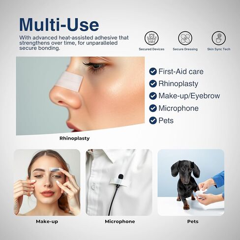 NanaCare Cloth Medical Tape Waterproof, 4 Rolls x 1 inch + 10 pc Gauze Pads - Hypoallergenic Surgical Tape for Wound Care, Dressings & Face, First Aid Waterproof Bandage for Sensitive Skin in Kuwait