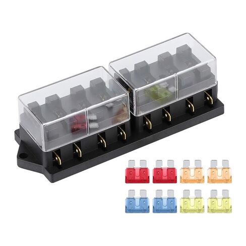 8 Way Car Long Blade Holder Box Universal Vehicle Accessory 12V 15A with 8 Transparent Cover ABS Metal Compact Design for Cars Trucks Boats in Saudi Arabia