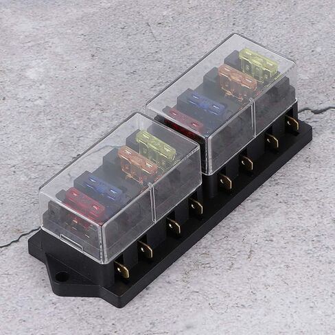 8 Way Car Long Blade Holder Box Universal Vehicle Accessory 12V 15A with 8 Transparent Cover ABS Metal Compact Design for Cars Trucks Boats in Saudi Arabia
