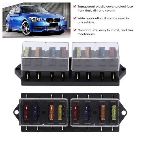 8 Way Car Long Blade Holder Box Universal Vehicle Accessory 12V 15A with 8 Transparent Cover ABS Metal Compact Design for Cars Trucks Boats in Saudi Arabia