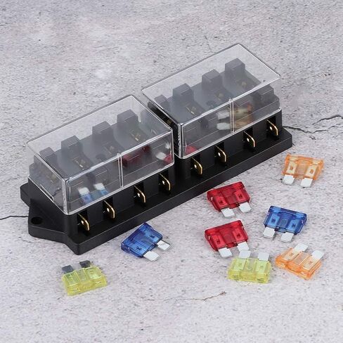 8 Way Car Long Blade Holder Box Universal Vehicle Accessory 12V 15A with 8 Transparent Cover ABS Metal Compact Design for Cars Trucks Boats in Saudi Arabia