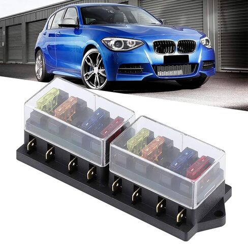 8 Way Car Long Blade Holder Box Universal Vehicle Accessory 12V 15A with 8 Transparent Cover ABS Metal Compact Design for Cars Trucks Boats in Saudi Arabia