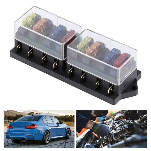 8 Way Car Long Blade Holder Box Universal Vehicle Accessory 12V 15A with 8 Transparent Cover ABS Metal Compact Design for Cars Trucks Boats in Saudi Arabia
