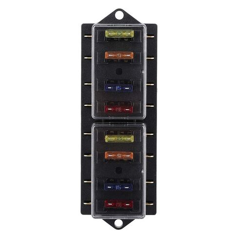 8 Way Car Long Blade Holder Box Universal Vehicle Accessory 12V 15A with 8 Transparent Cover ABS Metal Compact Design for Cars Trucks Boats in Saudi Arabia