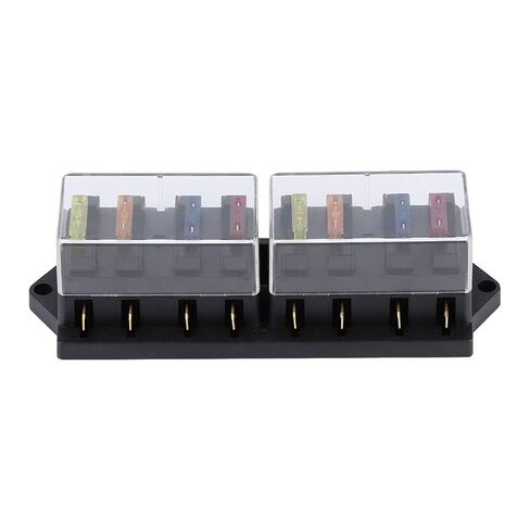 8 Way Car Long Blade Holder Box Universal Vehicle Accessory 12V 15A with 8 Transparent Cover ABS Metal Compact Design for Cars Trucks Boats in Saudi Arabia